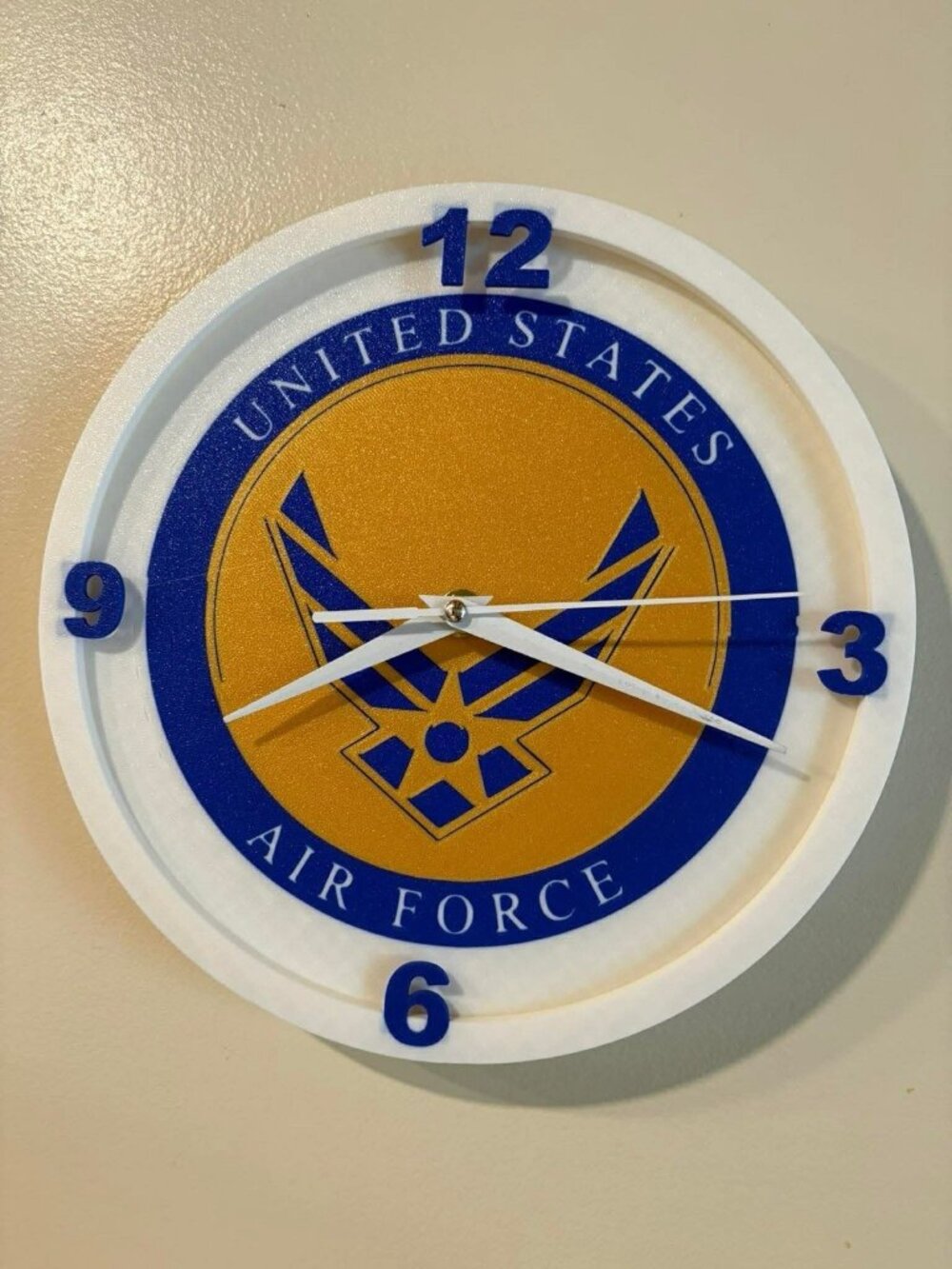 United States Air Force 10" Round 3D Printed Retro Wall Clock